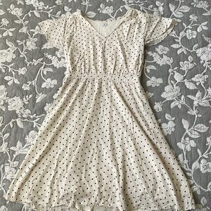 Off-white polka dot summer dress